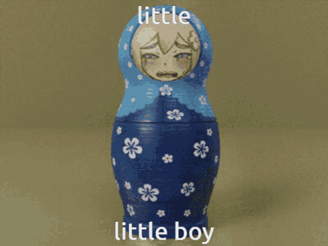 three russian nesting dolls are lined up next to each other with the caption little little boy
