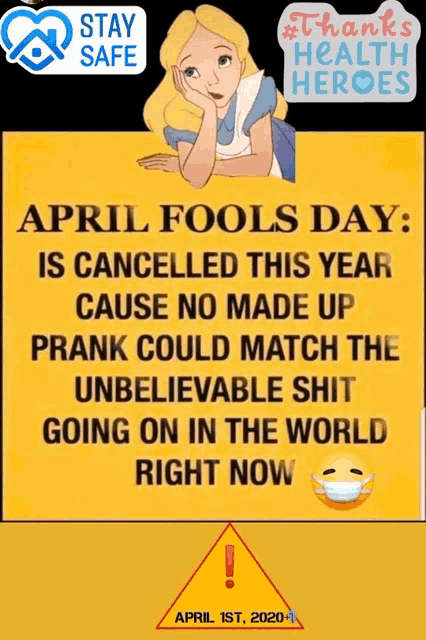 a sign that says april fools day is cancelled