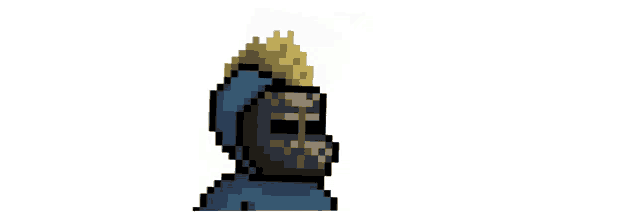 a pixel art drawing of a man with a crown on his head .