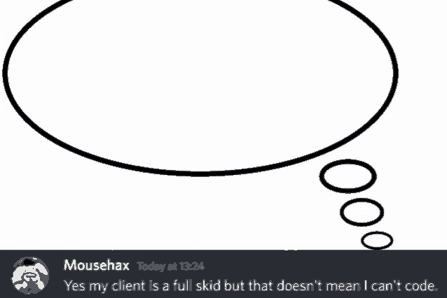 a speech bubble that says mousehax on it