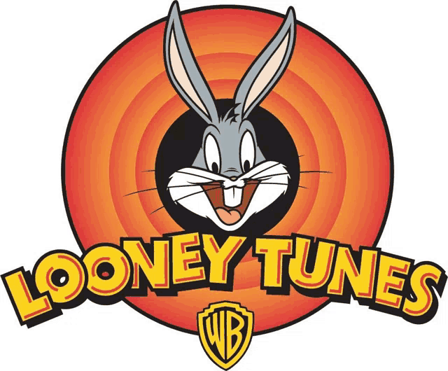 a looney tunes logo with bugs bunny in the center