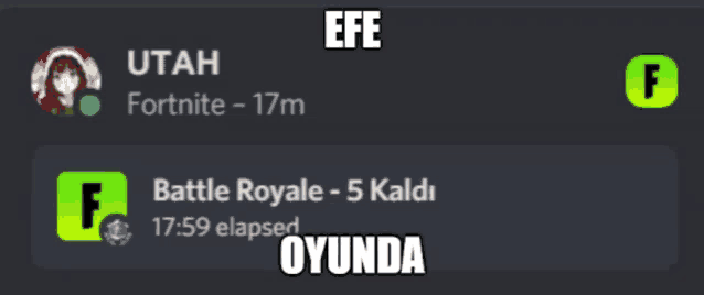 a screenshot of a video game with the words efe battle royale and oyunda