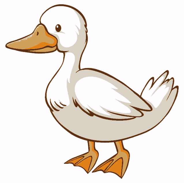 a cartoon drawing of a duck with a yellow beak