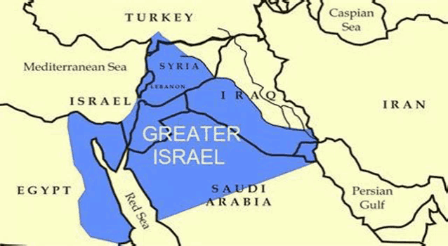 a map of the middle east showing the location of greater israel