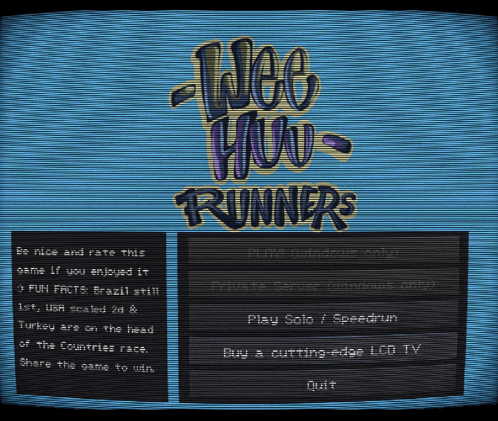 a computer screen displays a game called web you runners