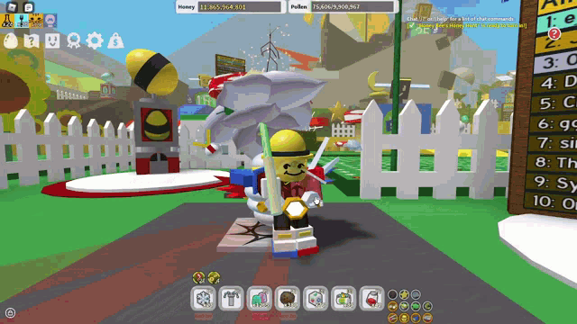 a screenshot of a video game shows a character with a bee on his back