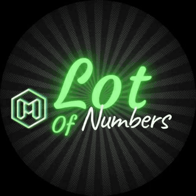 a neon sign that says `` lot of numbers '' is glowing in the dark on a black background .