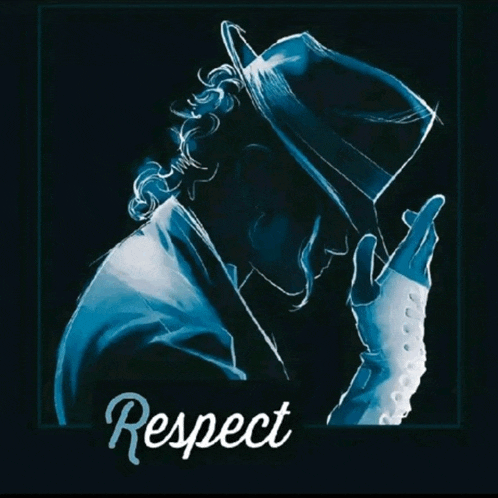 a drawing of a man wearing a hat and gloves with the word respect below him