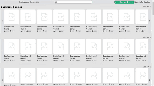a list of backdoored games on a website