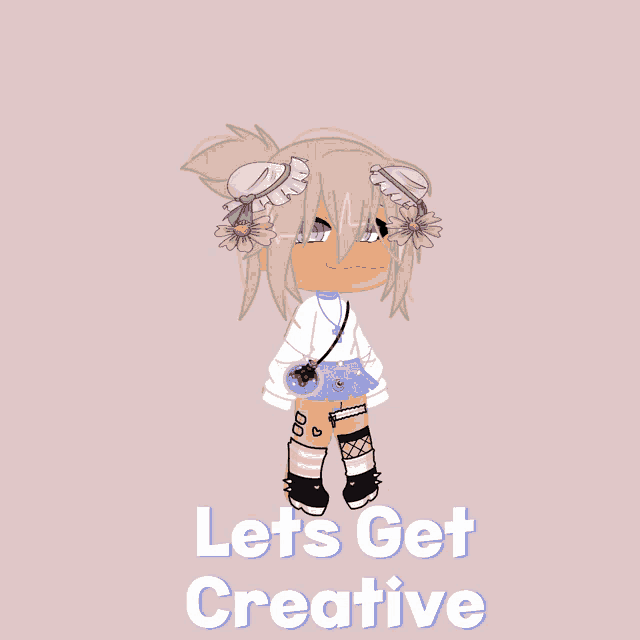 a picture of a girl with the words let 's get creative