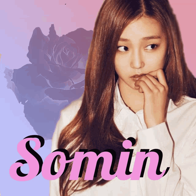 a picture of a girl with the name somin