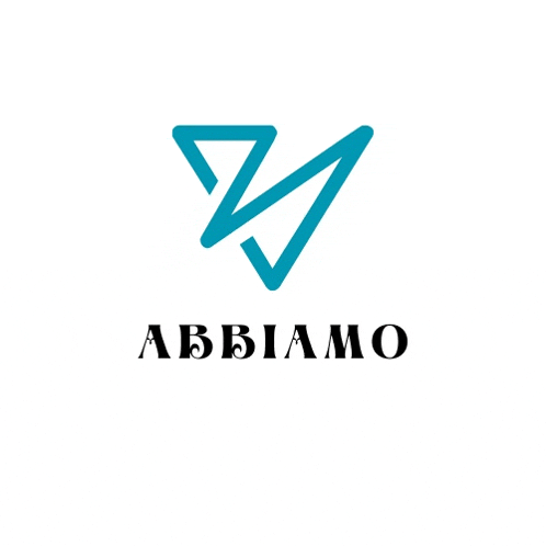 a logo for abbiamo with a blue triangle in the middle