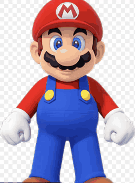 a mario figure with a red hat and overalls