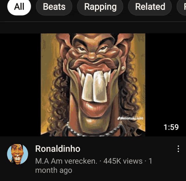 a screenshot of ronaldinho 's youtube channel