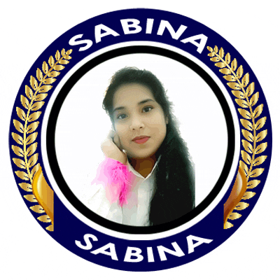 a picture of a woman in a circle with the name sabina on it