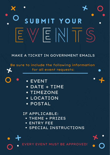 a poster explaining how to submit your events