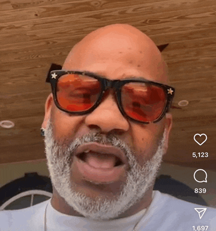 a bald man with a beard is wearing sunglasses and a white shirt