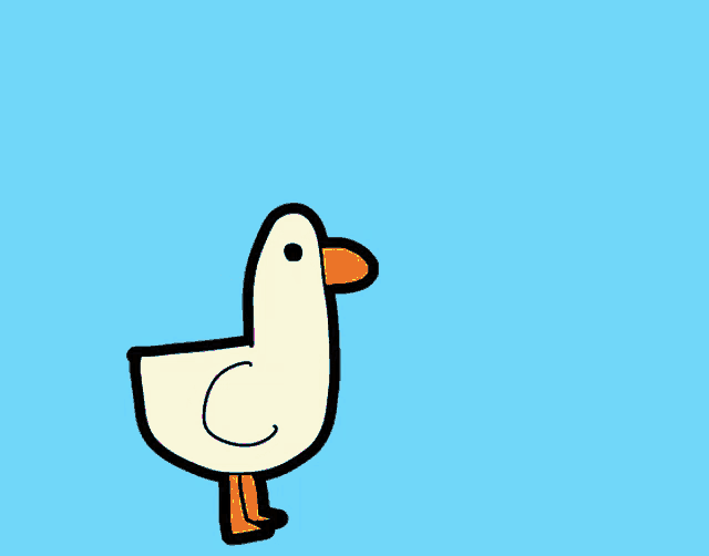 a cartoon drawing of a bird blowing hearts in the air