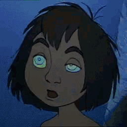 a cartoon of a boy with a surprised look on his face