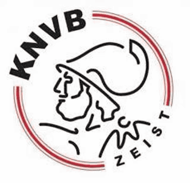 the knvb logo is a line drawing of a man with a beard and hat .