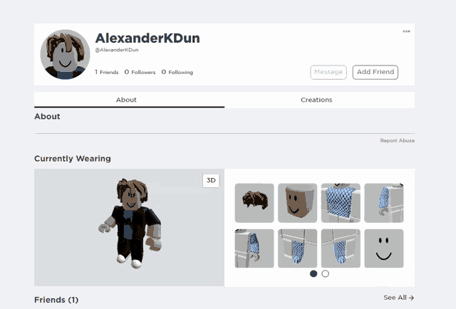 a screenshot of alexanderkdun 's roblox page