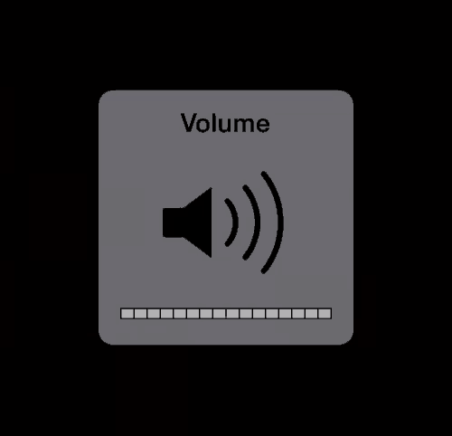 a gray volume button with a speaker icon on it