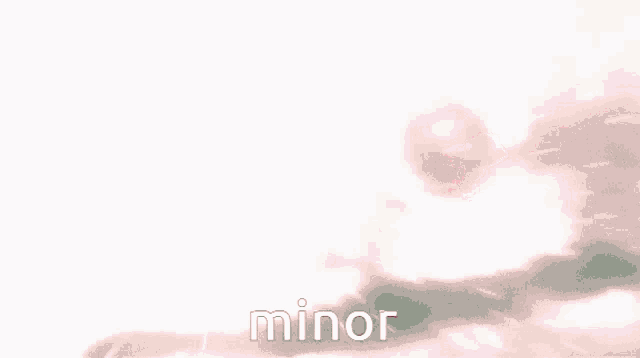 a pink and white background with the word minor on it