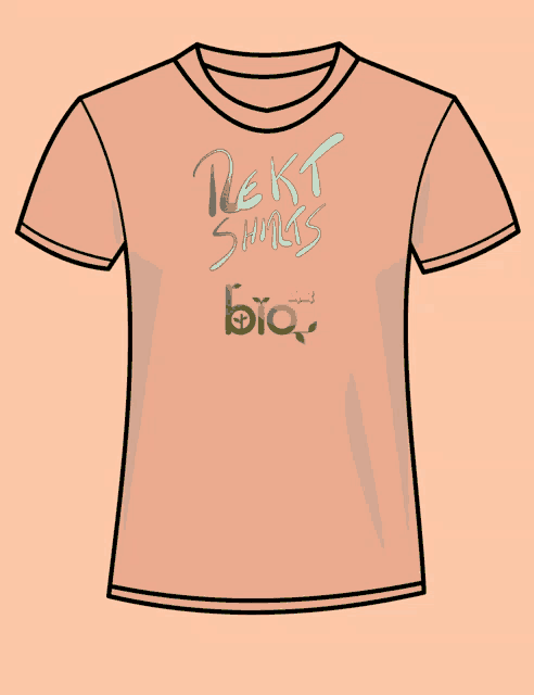 a drawing of a t-shirt that says next shirts