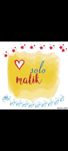 solo malik is written on a yellow background