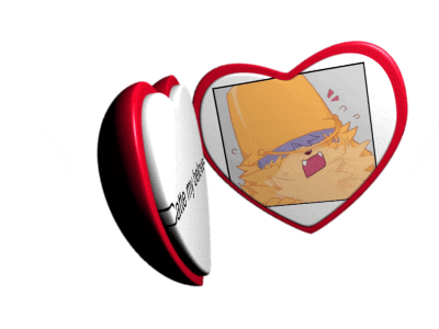 a heart shaped container with a picture of a cartoon character on it