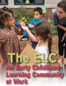 Photo of teacher and children learning in a schoolyard