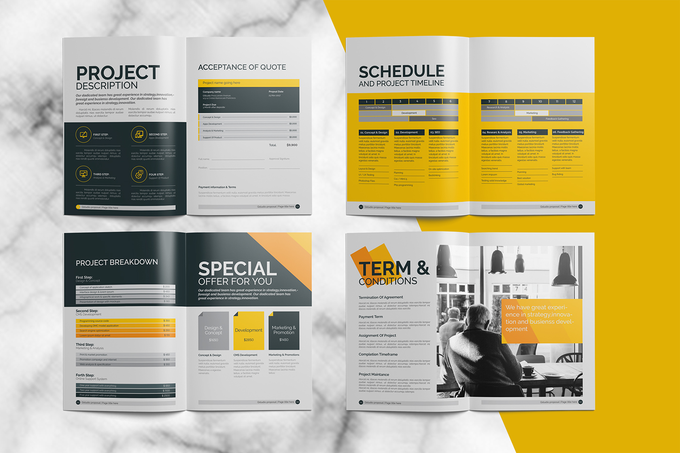 a4 agency proposal brand branding proposal brochure design business Business Proposal clean company proposal corporate