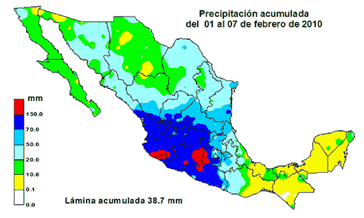 Mexico Temperature Map