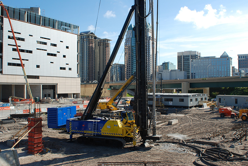 urban deep foundation jobsite