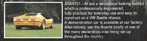 Avante kit Cars 