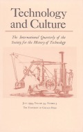 <i>History of Technology</i> ed. by Graham Hollister-Short and Frank A. J. L. James (review) cover