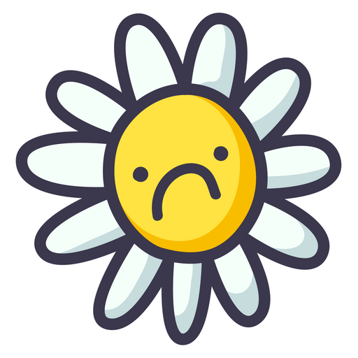 Sad Flower Sticker