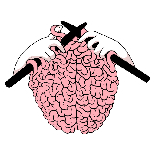 Knitting a Brain Sticker