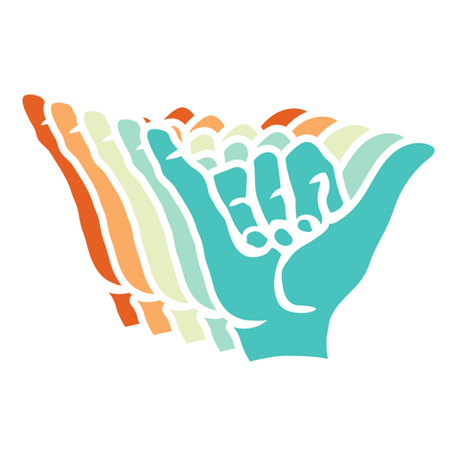 Multicolored Shaka Sign Sticker