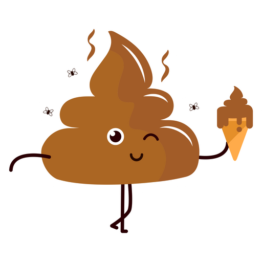 Poop with Ice Cream Sticker