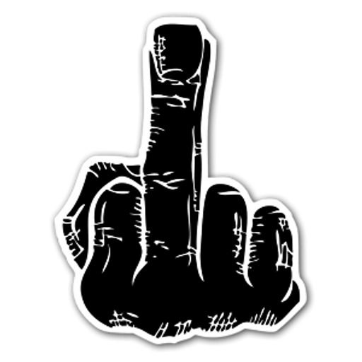 Middle Finger Black Sticker