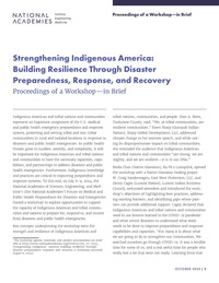 Strengthening Indigenous America: Building Resilience Through Disaster Preparedness, Response, and Recovery: Proceedings of a Workshop—in Brief