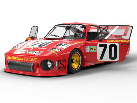 Porsche 935 Le Mans 1979 Barbour Racing 2nd Place HQ 3D Model