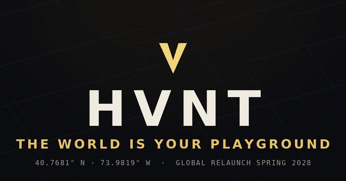 HVNT — the original AR treasure hunt, relaunching Spring 2028