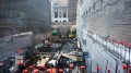 Construction at 242 West 53rd Street, as seen from 52nd Street. Photo by Tectonic.