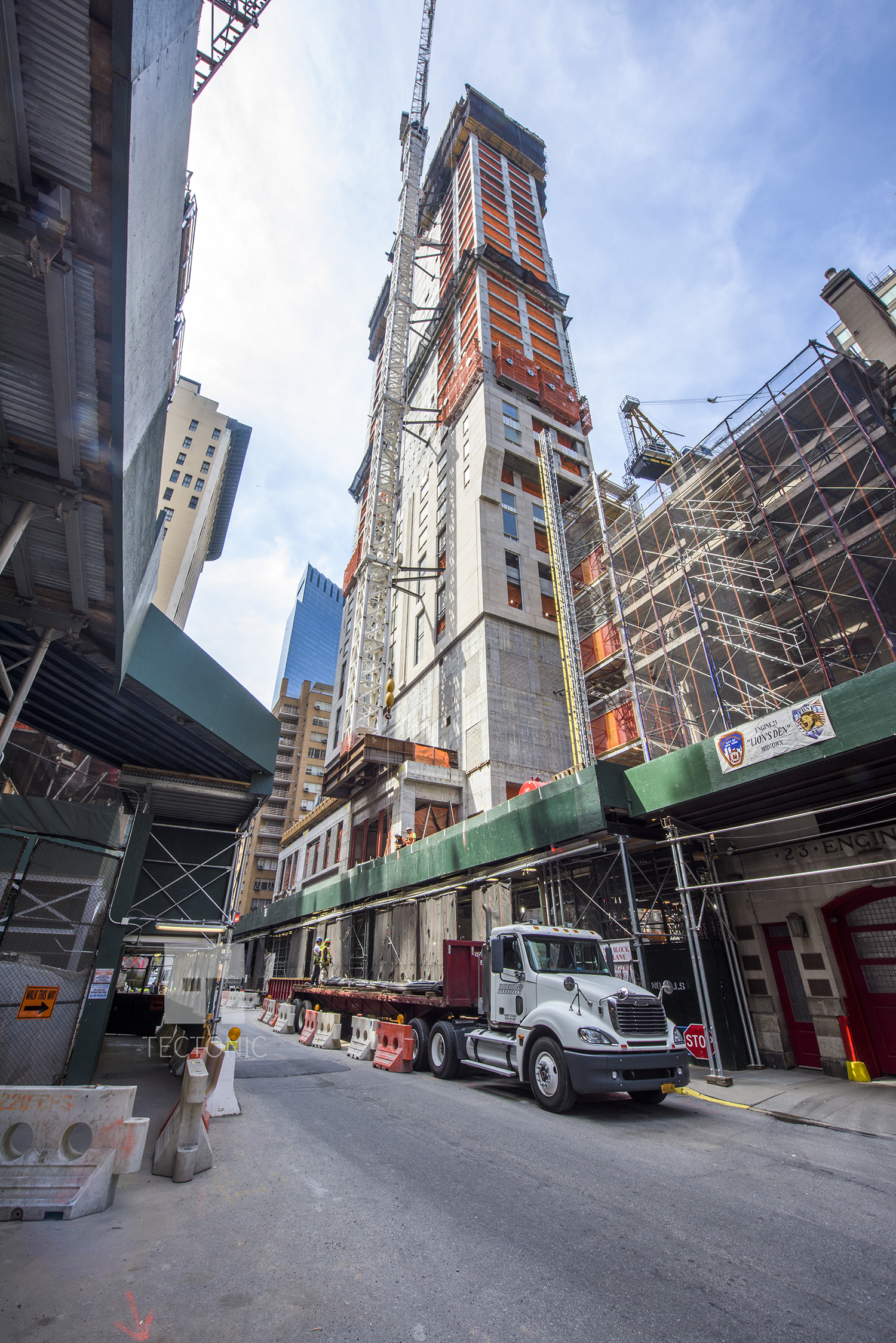 220 Central Park South, as seen from West 58th Street. Photo by Tectonic for YIMBY