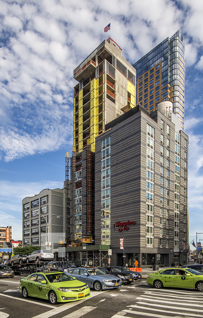 Construction at 156 Tillary Street. Photo by Tectonic for YIMBY