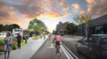 Renderings of new bike lanes on Queens Boulevard, courtesy of the New York City Department of Transportation