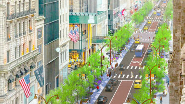 Future-of-Fifth bird's eye view corridor rendering. Credit: City Hall