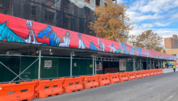 Artist Jocelyn Goode’s “The Return of the Horse Whisperers,” on Rockaway Avenue, courtesy of Rubenstein